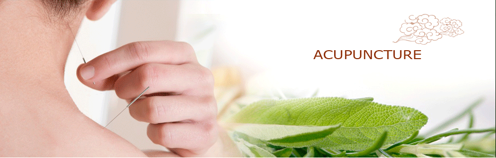 Acupuncture treatment with herbal leaves